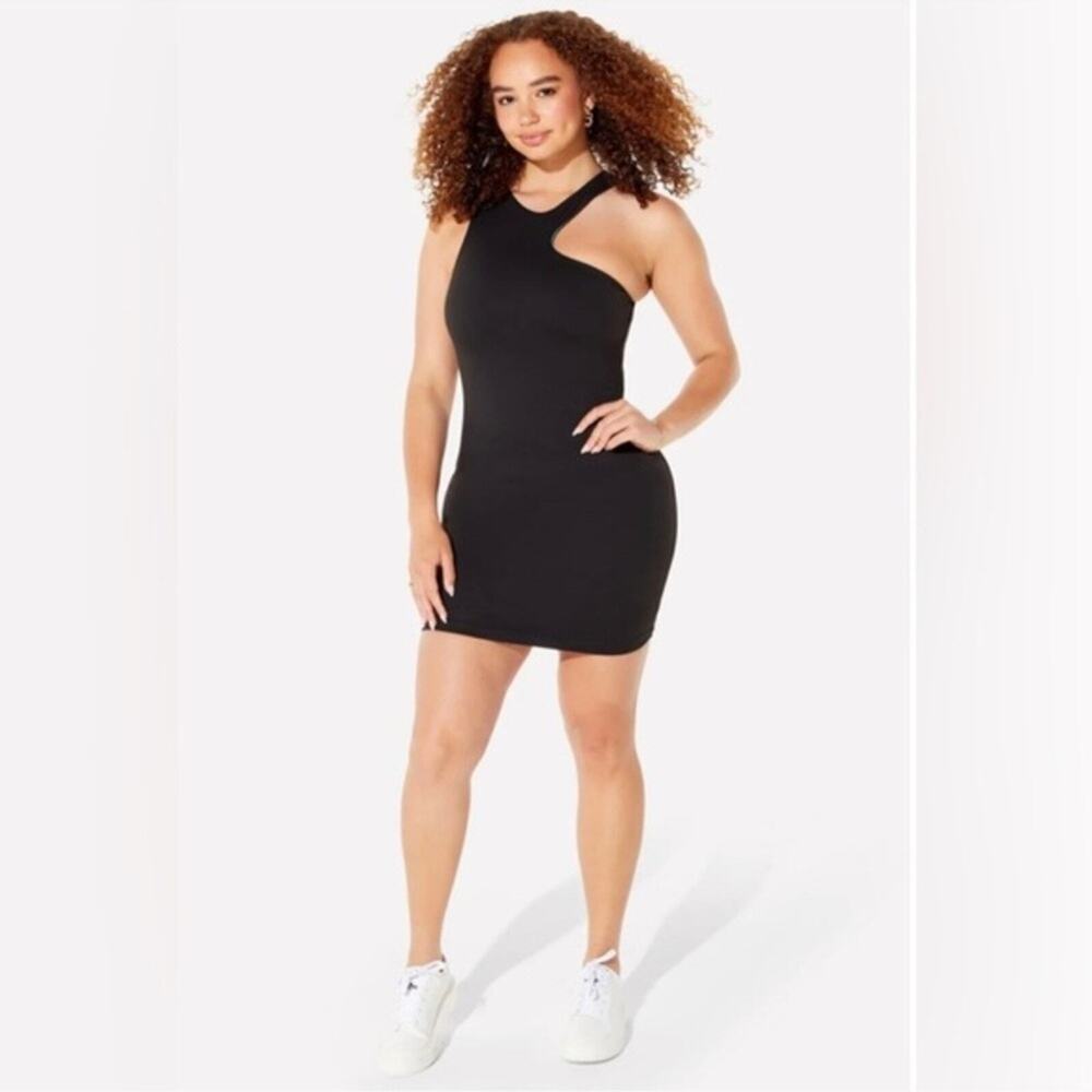 Yitty Fabletics Major Label Black Compression Mini Cut Out Dress Size 2X NWT